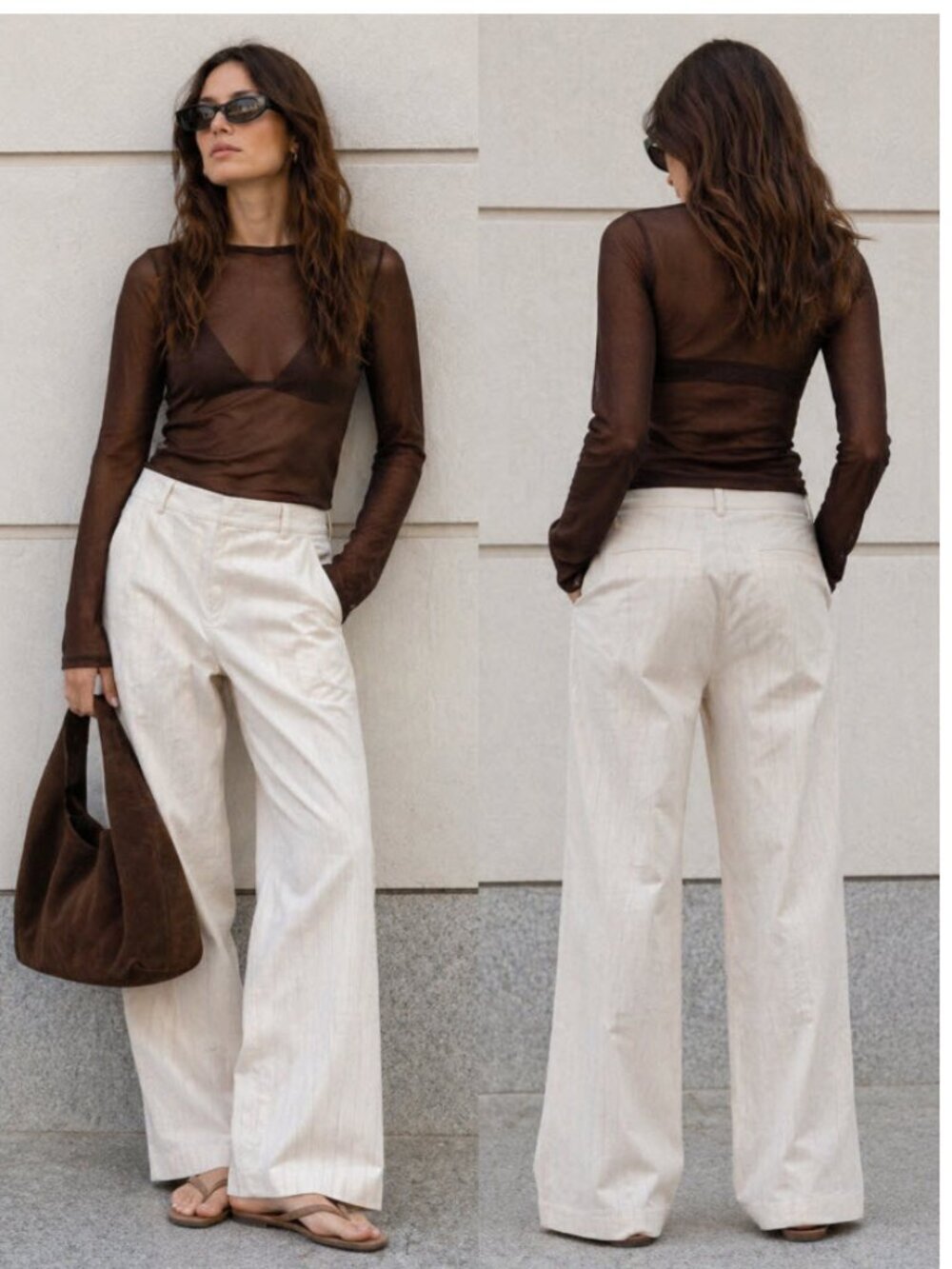 Our Legacy Wide Leg Cream Pinstripe Pants Hip Trouser EU 34 Minimal